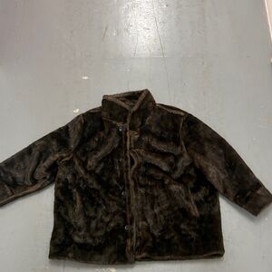 Dress Barn Dark Brown Faux Fur Reversible Jacket 18/20
